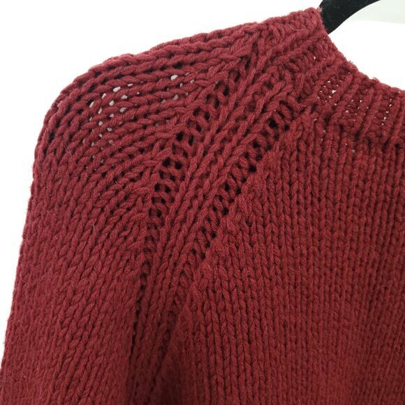 Men's NWT J. Crew Factory 100% Wool Chunky Crew Neck Sweater XL Red - Picture 10 of 13